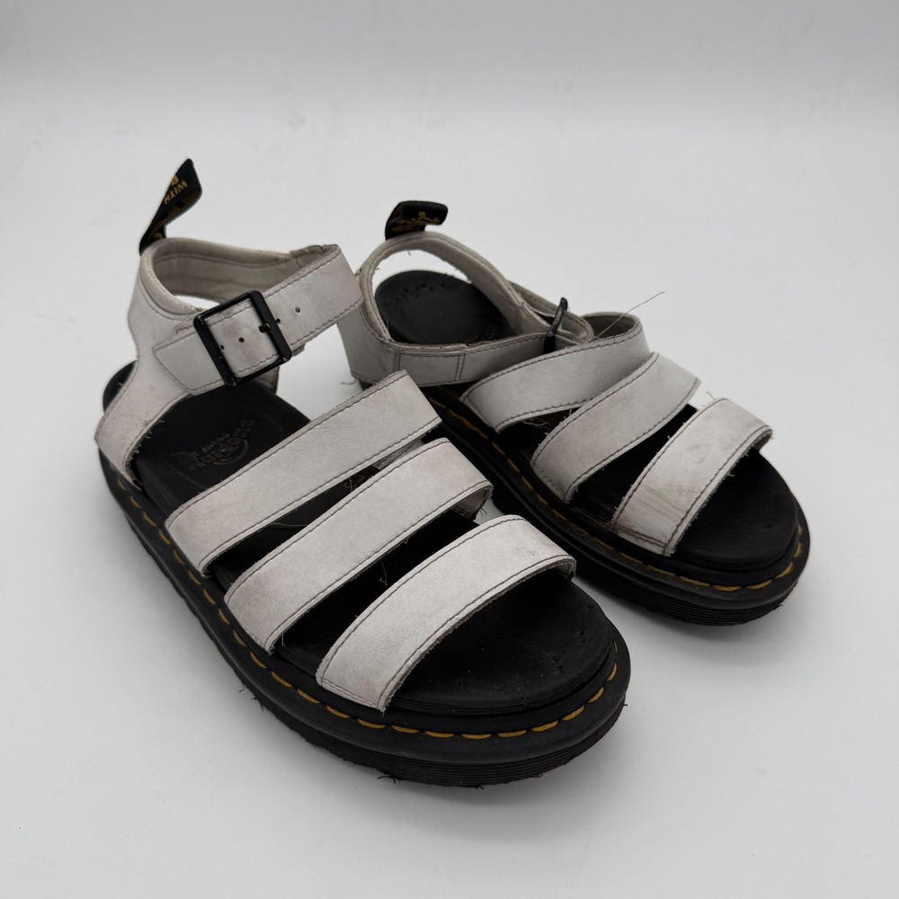 Dr. Martens Blaire White Leather Gladiator Sandals Womens 7 EU 38 UK 5 Strappy